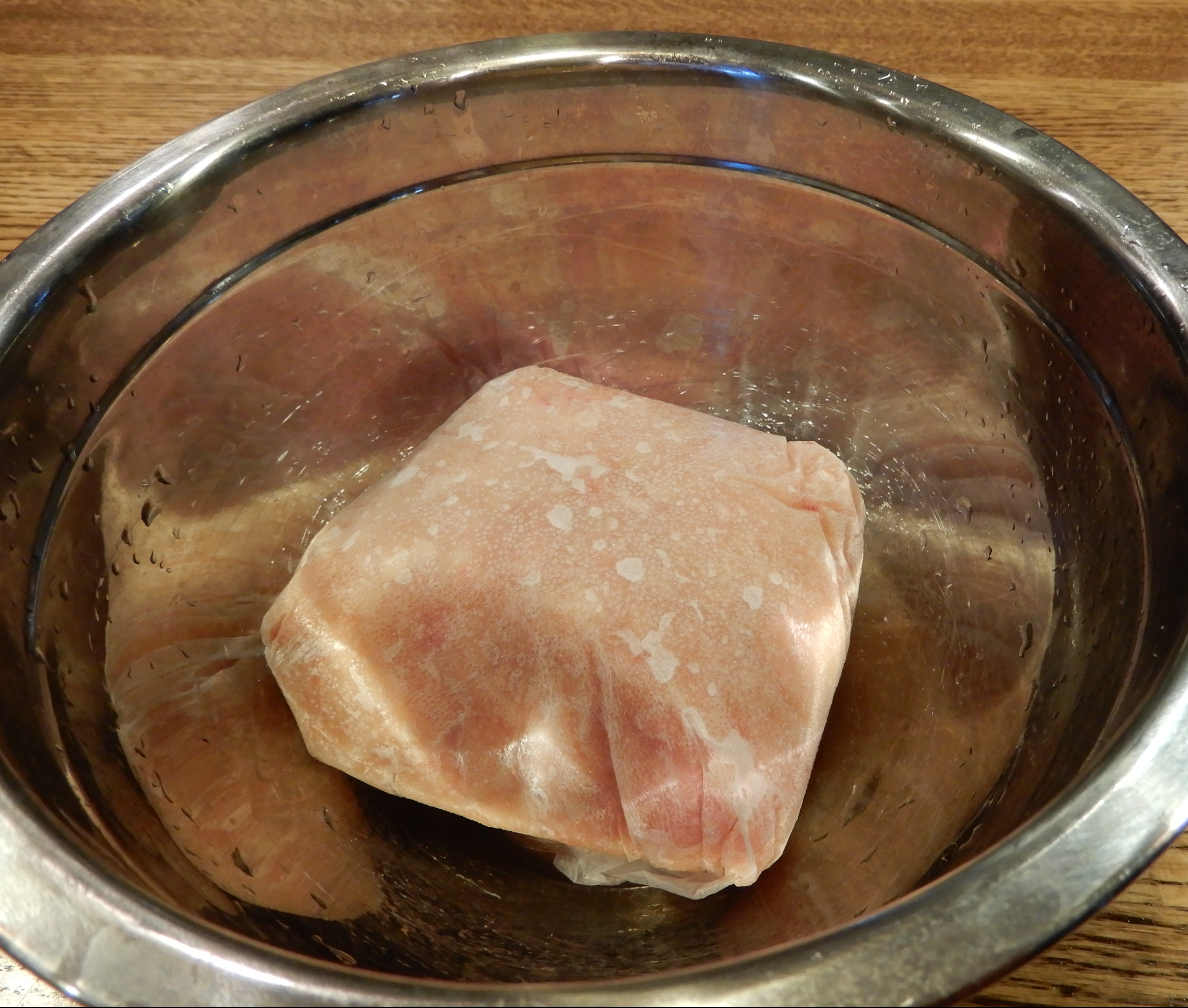 Raw chicken trim in the bowl